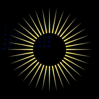 sunburst, light rays in line art. Bohemian symbol bursting sun rays, firework vector. vector