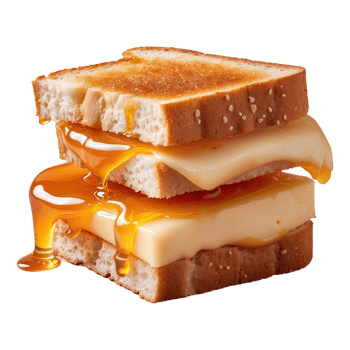 AI generated honey sandwich delicious food isolated on transparent background png