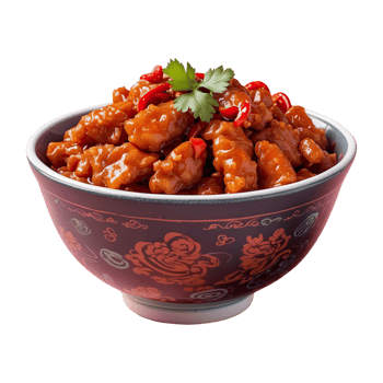 AI generated chinese food spicy food isolated on transparent background png