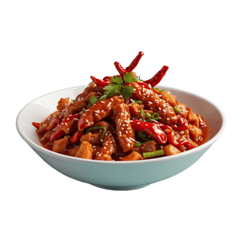 AI generated chinese food spicy food isolated on transparent background png