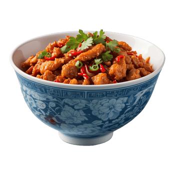 AI generated chinese food spicy food isolated on transparent background png