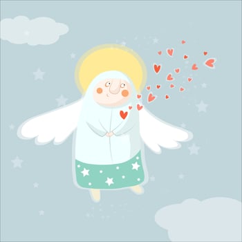 Cupid angel love character vector illustration for Valentine day or wedding dating