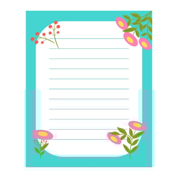 Kids notebook page template. Cute card notes, notepaper, to do list, note, memo, checklist, planner with colorful page. vector