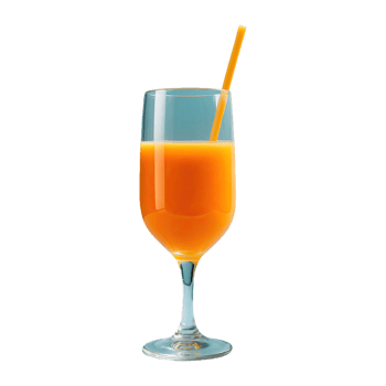 AI generated Glass with Orange Juice isolated on transparent background png