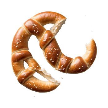 AI generated Sea Salt Pretzel Thin Cracker Bitten isolated on transparent background png
