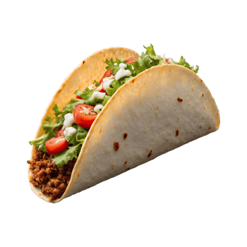 AI generated Crunchy Taco isolated on transparent background png
