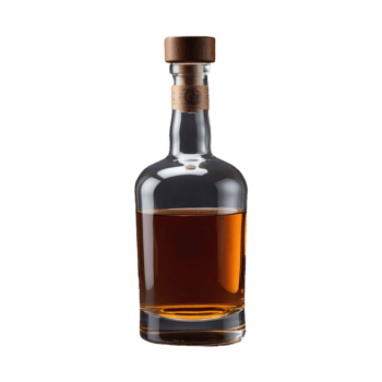 AI generated Whiskey Glass Bottle isolated on transparent background png