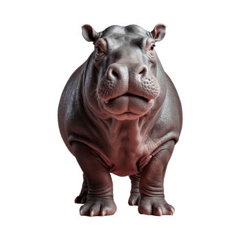 AI generated Hippopotamus isolated on transparent background png