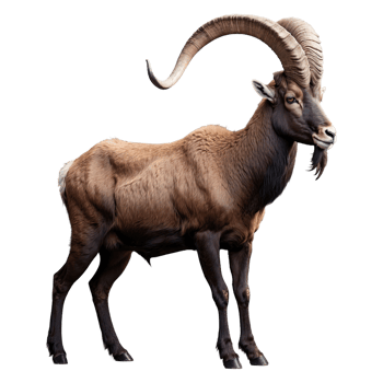 AI generated Ibex isolated on transparent background png