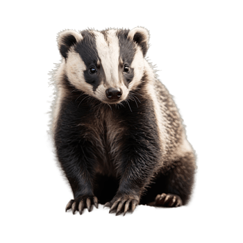 AI generated Young Badger isolated on transparent background png