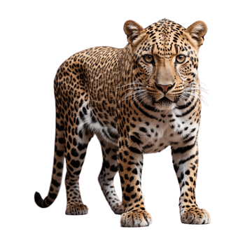 AI generated Leopard isolated on transparent background png
