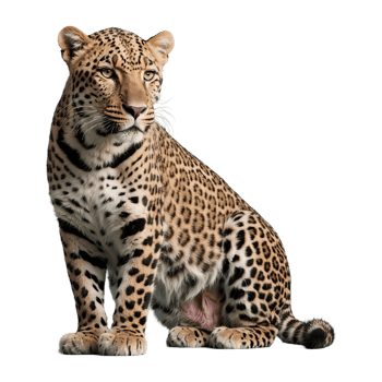 AI generated Leopard isolated on transparent background png