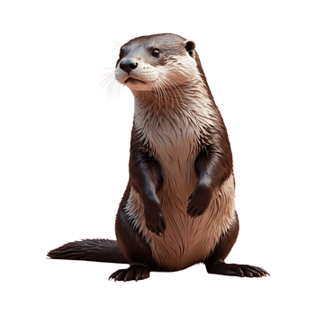 AI generated Otter isolated on transparent background png