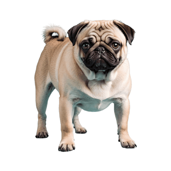 AI generated Pug isolated on transparent background png