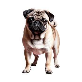 AI generated Pug isolated on transparent background png