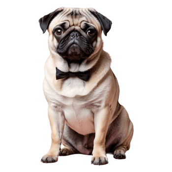 AI generated Pug isolated on transparent background png