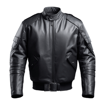 AI generated Leather Bulletproof Bodyguard Jacket isolated on transparent background png