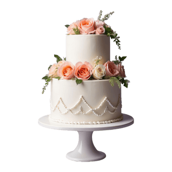 AI generated Round Wedding Cake isolated on transparent background png