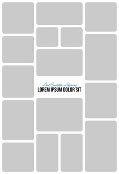Pictures or photos frame collage. comics page grid layout abstract photo frames and digital photo wall template vector