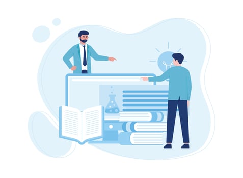 online educational composition with development courses concept flat illustration vector