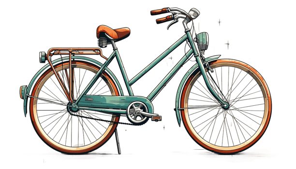 AI generated Vintage bicycle clipart, transparent background, retro bike illustration, antique cycling graphics, classic bicycle image, vintage cycle art, old-fashioned bike design png