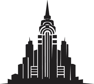 Cityline Skyscraper Outline Multifloor Vector Logo Icon Skyline Multifloor Design Urban Building in Vector Logo