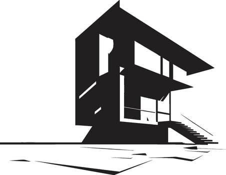 Contemporary Living Mark Innovative House Sketch Icon Modernity Etched Conceptual House Sketch Vector Icon