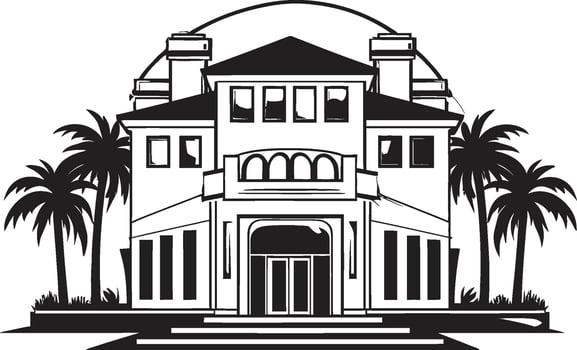 Fashionable Abode Emblem Stylish House Design Vector Icon Trendy Habitat Mark Modern House Idea Design in Vector
