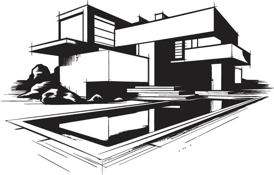 Classy Habitat Crest Stylish House Design Vector Icon Vogue Living Vision Modern House Idea Vector Emblem