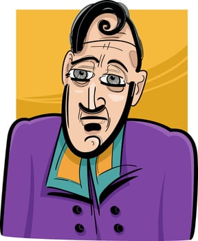 eccentric man artistic drawing illustration vector