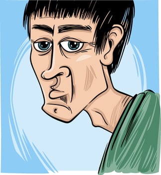 drawing caricature illustration of young man vector