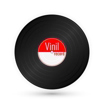 Vinyl music record. Vintage gramophone disc. Vector illustration