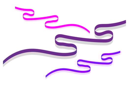 Ribbon Flag 3D Effect Vector illustration.
