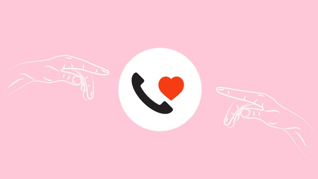 Abstract background Valentine's day design , hand drawing line , calling and red love icon , abstract background. Vector illustration , red heart