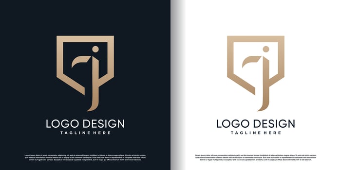 letter logo J with creative abstract concept design premium vector