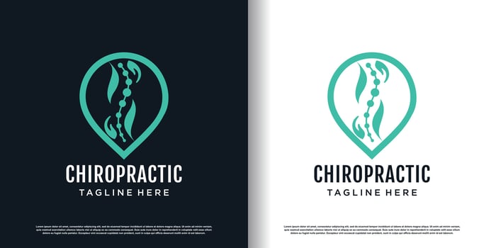 chiropractic logo design vector with creative  unique concept premium vector