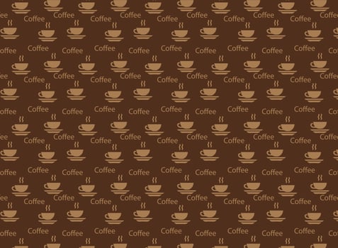 caffe capuchino pattern, hot drinks, vector backgroud