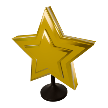 Realistic 3D golden trophy png