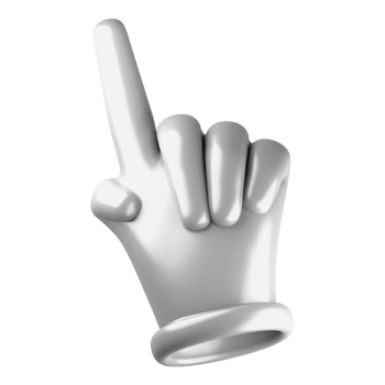 3d illustration cute hand gesture png