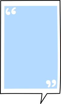 Blue speech bubble balloon with quotation marks, icon sticker memo keyword planner text box banner, flat png transparent element design