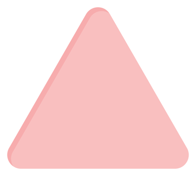 Blank cute pastel pink triangle shape icon. Flat design illustration. png