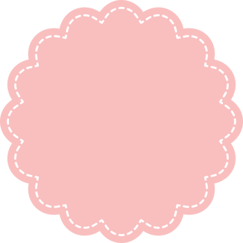 Blank cute pastel pink scalloped shape icon. Flat design illustration. png