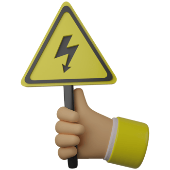 3d illustration hand holding danger hazard sign png