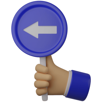 3d illustration cute hand holding arrow traffic sign png
