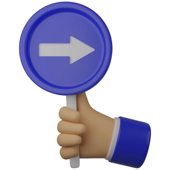 3d illustration cute hand holding arrow traffic sign png