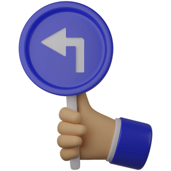 3d illustration cute hand holding arrow traffic sign png