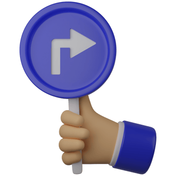 3d illustration cute hand holding arrow traffic sign png