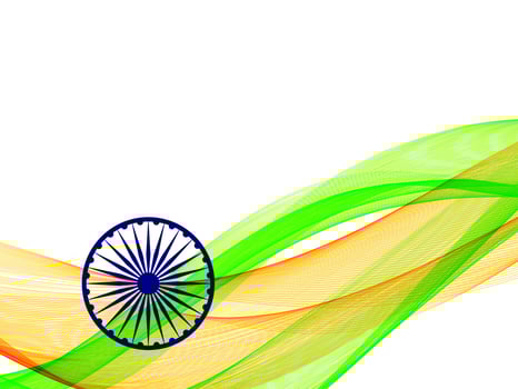 Abstract tricolor indian flag background illustration vector
