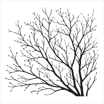Minimal Autumn Naked Tree vector silhouette
