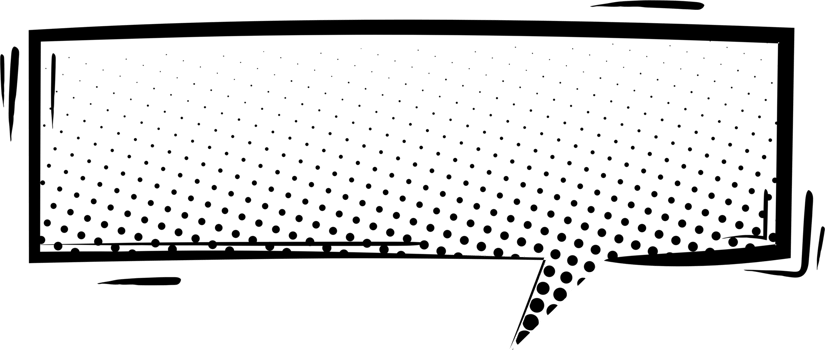Black and white Pop art polka dots halftone speech bubble balloon icon sticker memo keyword planner text box banner, flat png transparent element design
